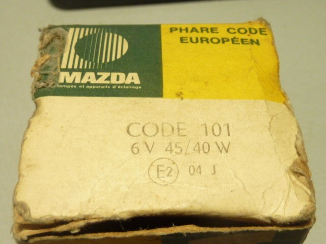 NOS  ampoules MAZDA éclairage vintage  6V 45/40W jaune Bulb