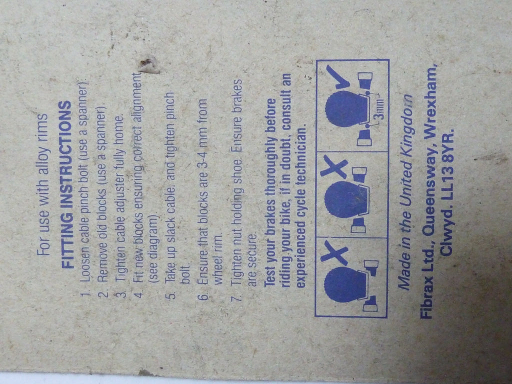 NOS neu patins de freins de velo vintage  Fibrax SH299 pour shimano campagnolo