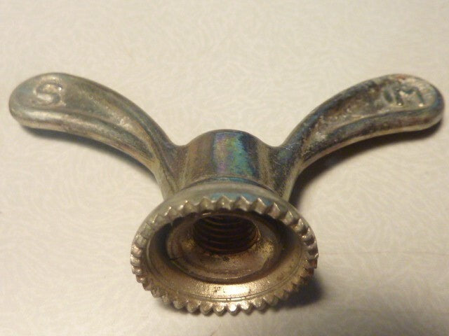 2 anciens Ecrous Papillon Velo Ancien Set Wing Nuts Brass 8 mm vintage Sova