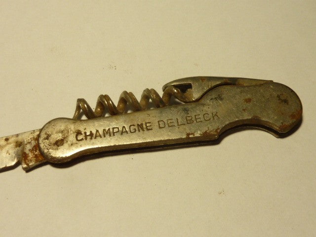 Vintage DELBECK Champagne Multi Outil Ouvre-Lettre Tire-Bouchon