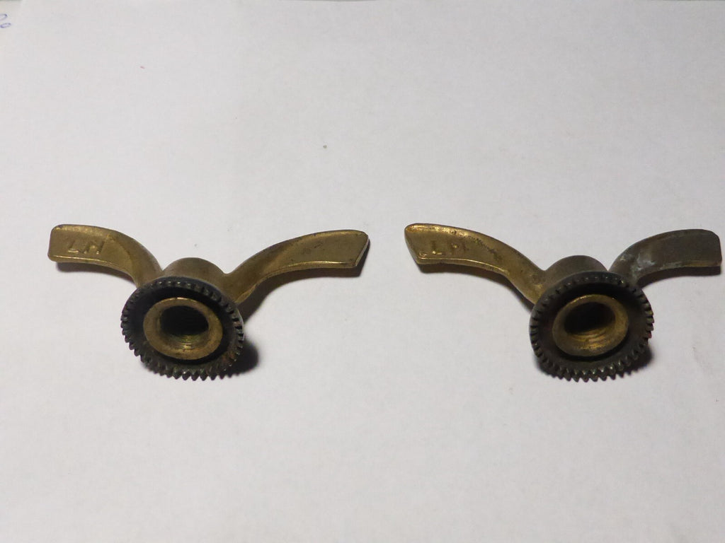 2 anciens Ecrous Papillon Velo Ancien Set Wing Nuts Brass 9 mm vintage LM