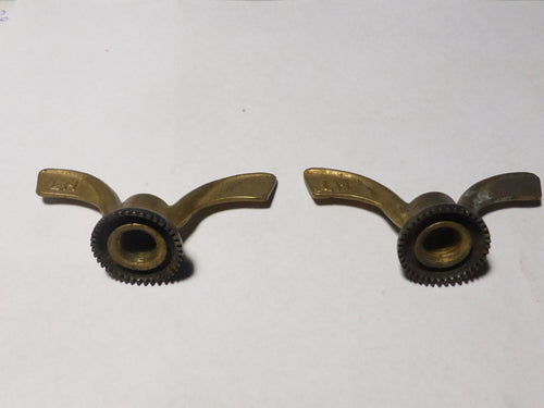 2 anciens Ecrous Papillon Velo Ancien Set Wing Nuts Brass 9 mm vintage LM