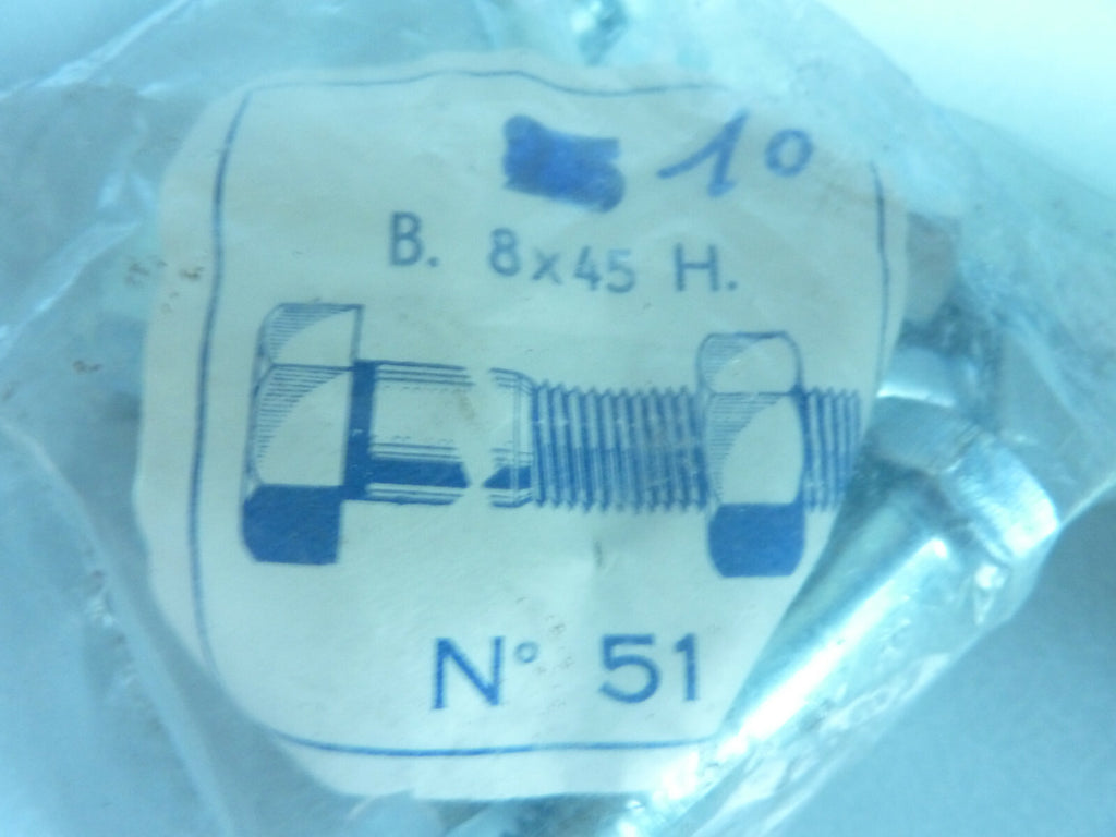 ✨NOS 2 vintage ancien VIS boulon 8x45 ALGI mobylette vélo solex écrou  M8 45 mm