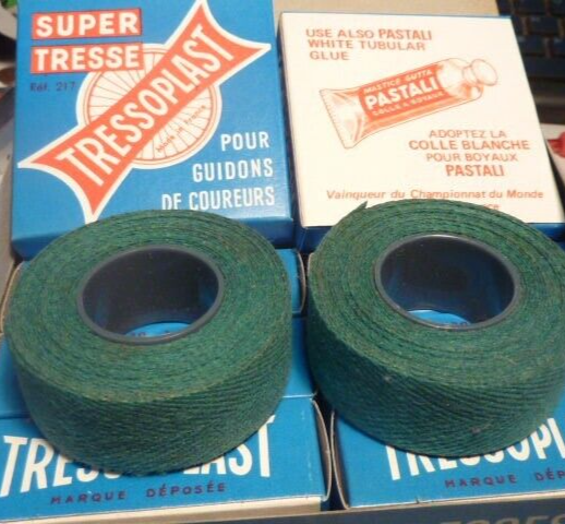 NOS neu Guidoline Coton TRESSOPLAST Verte Vintage Handlebar Tape Boîte Origine