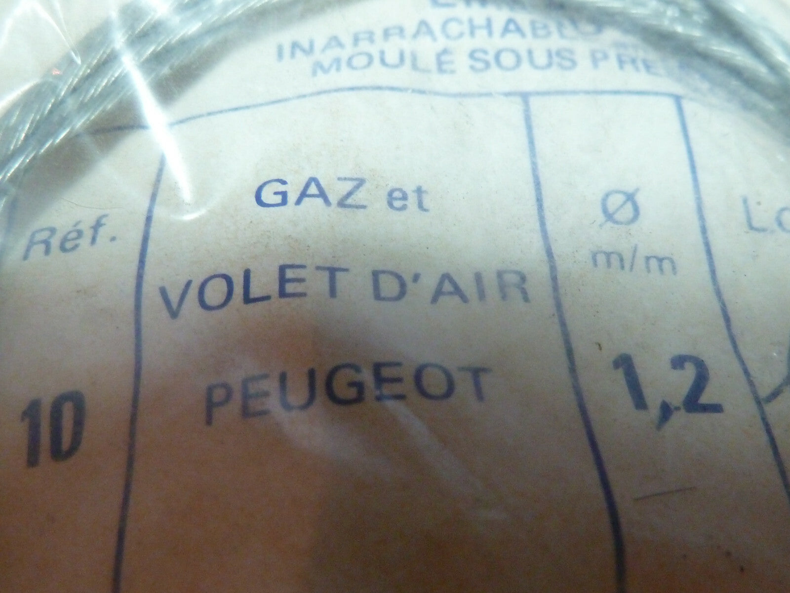 NOS neu cable gaz et décompresseur Peugeot 1m20 vintage