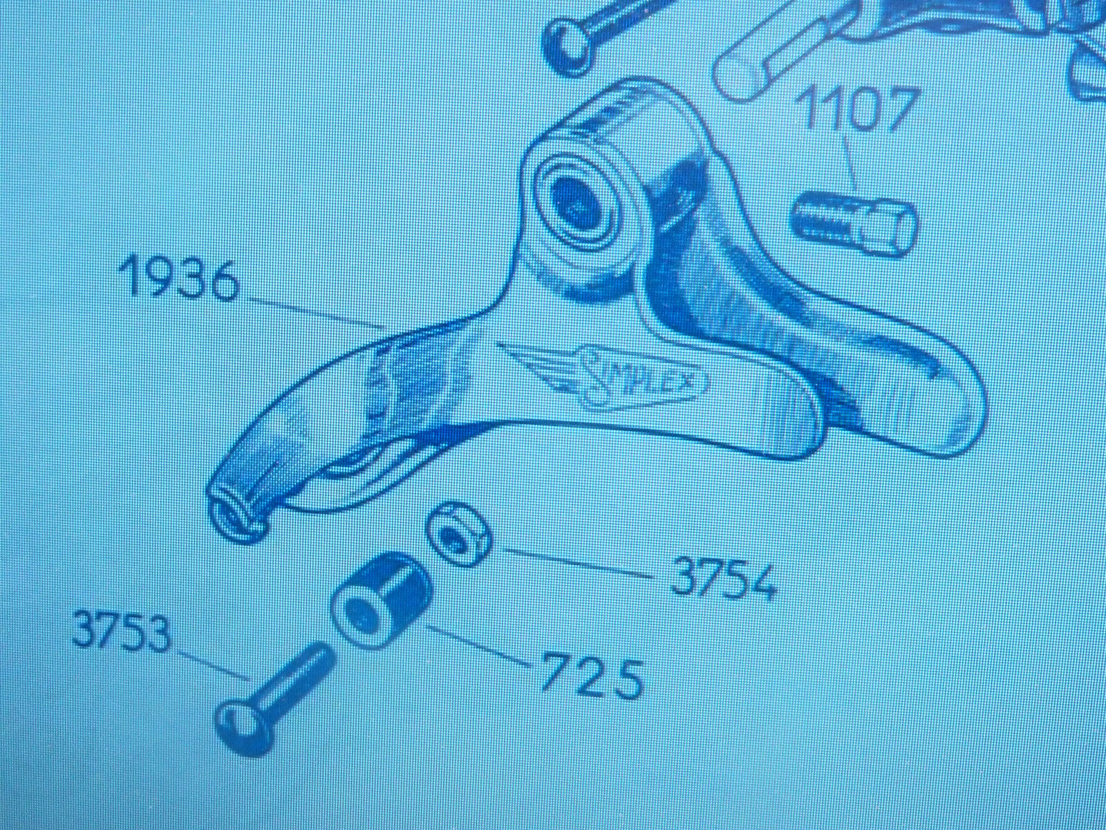 ✨NOS 1 vis SIMPLEX 1107 velo vintage old bike dérailleur fourchette ancien stock