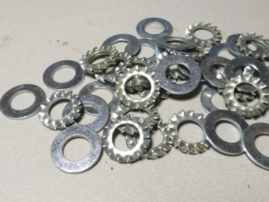Lot de 40 Rondelles freins cranté éventail et plates  Ø 8 mm