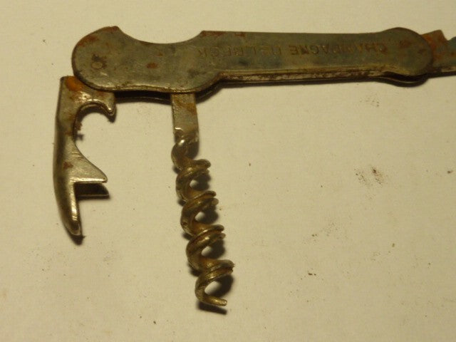 Vintage DELBECK Champagne Multi Outil Ouvre-Lettre Tire-Bouchon