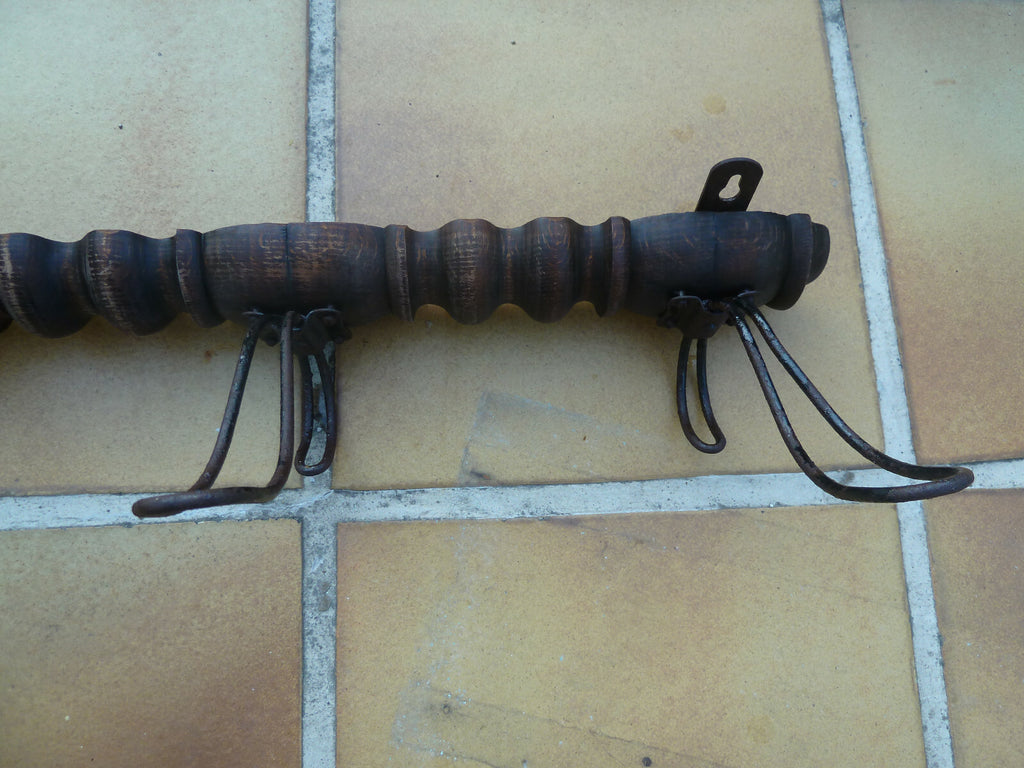 Rustique Ancien PORTE MANTEAUX bois tourné  Bistrot loft brasserie atelier deco