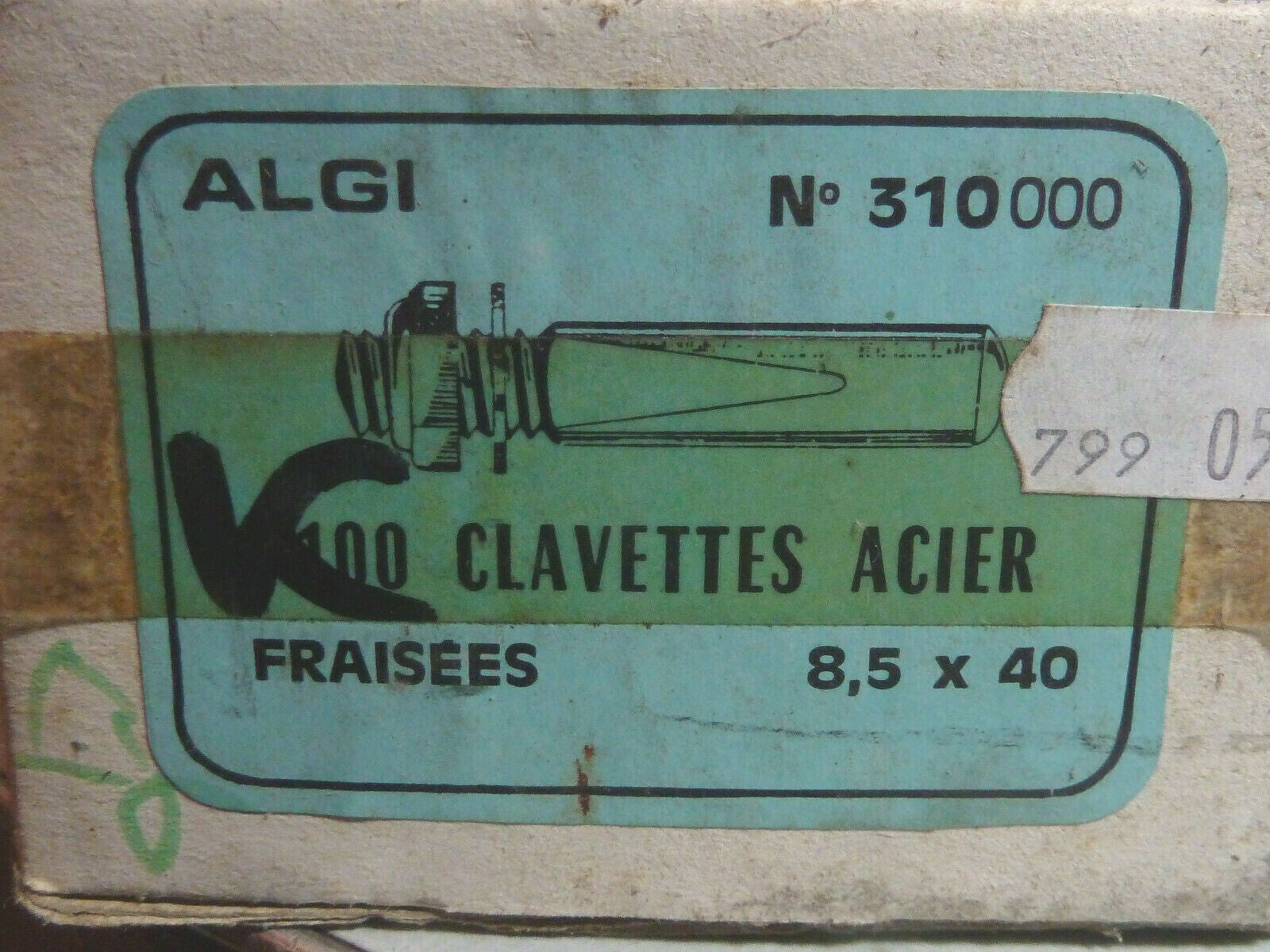 ✨NOS Lot 2 Clavettes Pédalier ALGI Ø 8,5x40 mm NEUF Ancien Stock Made in France✨