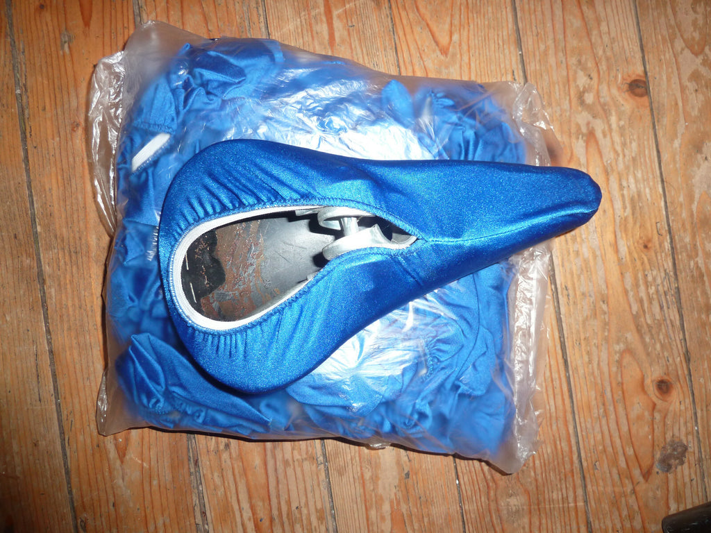 ✨ NOS Neuf – Couvre-selle / Housse de selle vintage – Polyester Bleu ✨