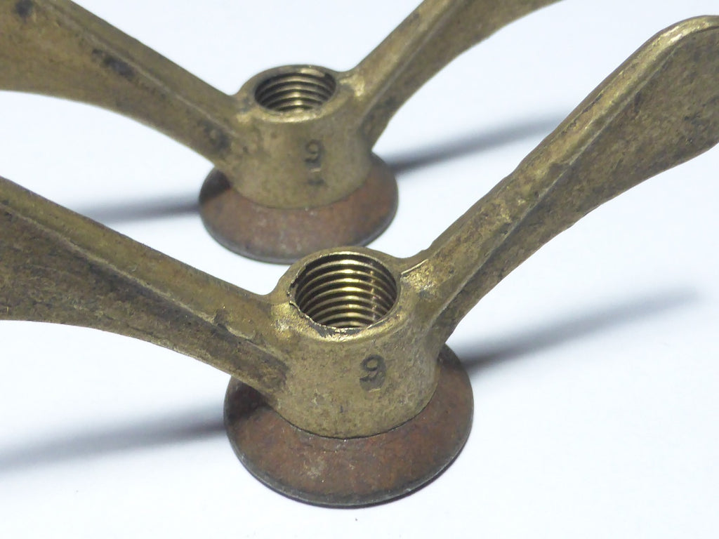 ✨ 2 Écrous Papillon Vélo Ancien laiton  Wing Nuts 9 mm Vintage✨