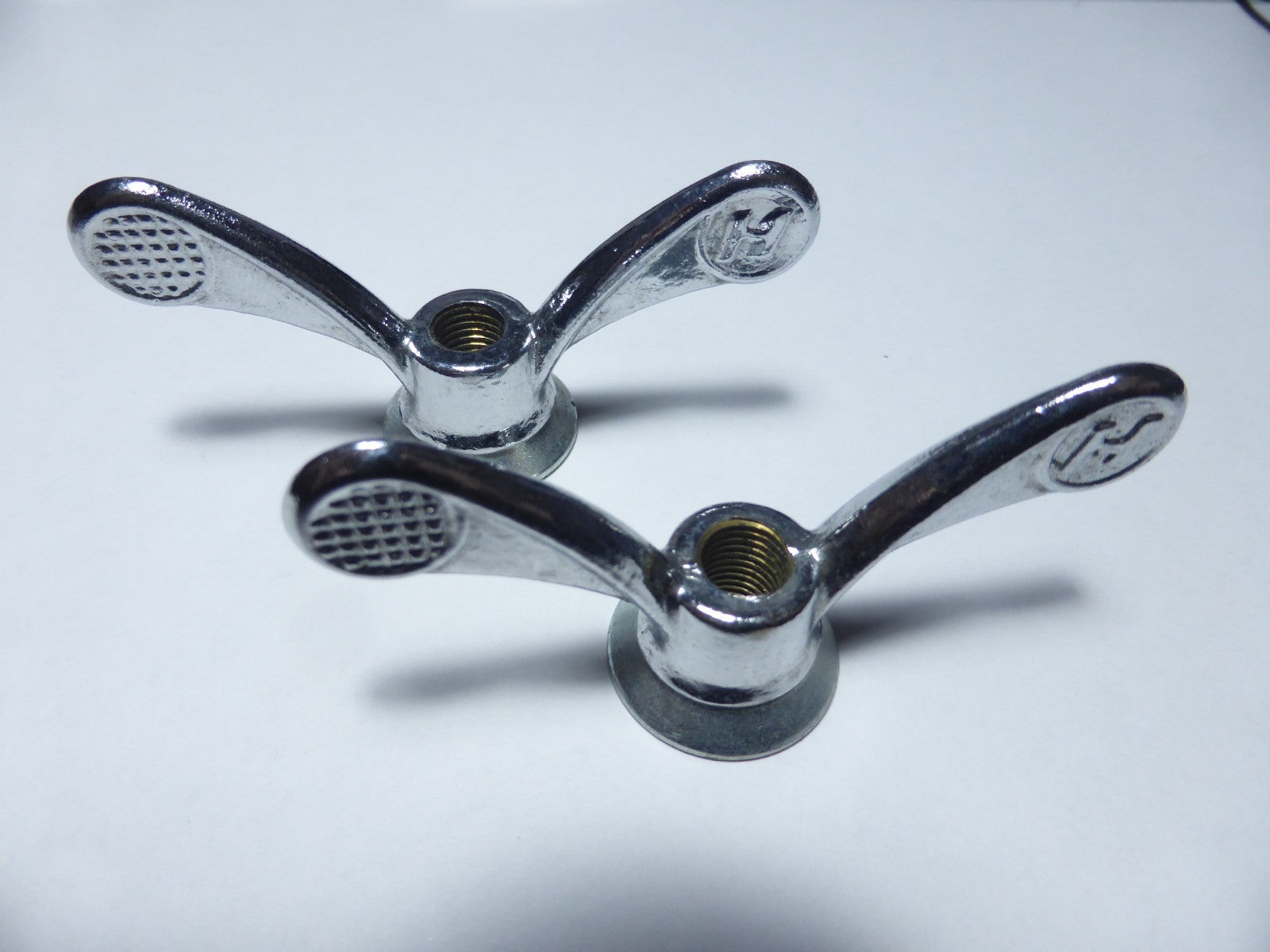 ✨NOS Neu 2 Écrous Papillon Vélo Ancien laiton Huret Wing Nuts 9.5 mm Vintage✨