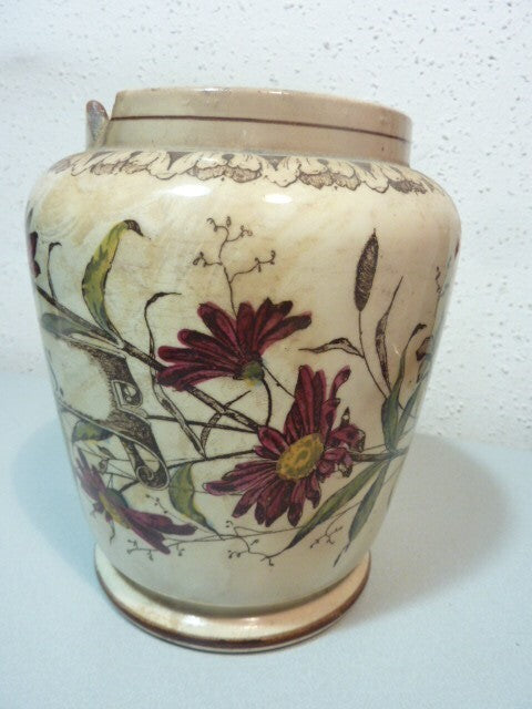 Vase pot a RIZ céramique faïence A. H. ANNABURG  REIS GERMANY -  1874 - 1923