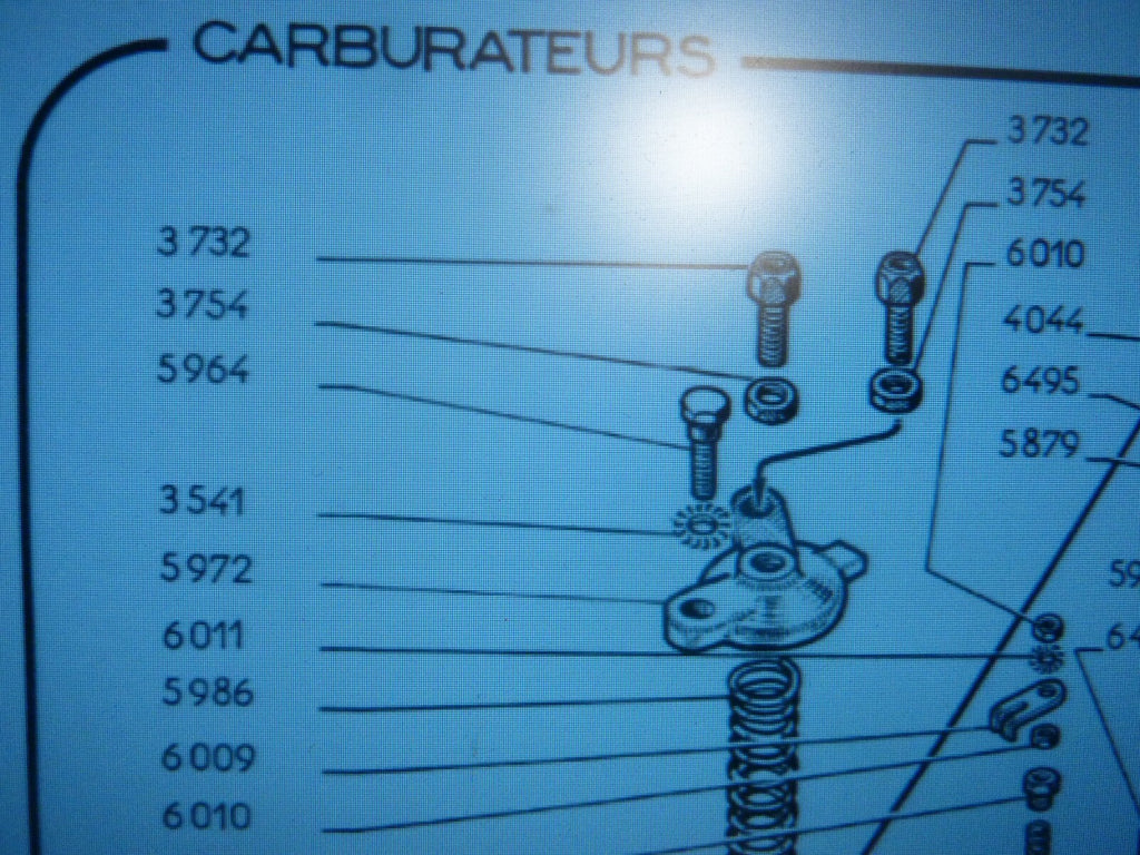 carburateur 5964 GURTNER 1 boulon fixe chapeau type T20 Lambretta Peugeot T20