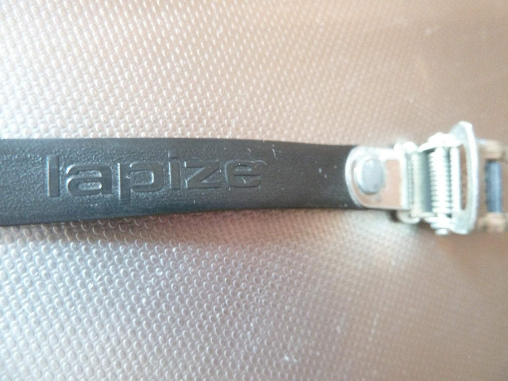 Neu Paire Sangles Toe Clip Lapize Vélo Vintage Laminate Noir Made in France NOS