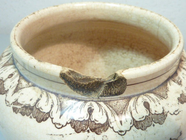 pot a prunes céramique faïence A. H. ANNABURG- GERMANY -  1874 - 1923 pflaumen