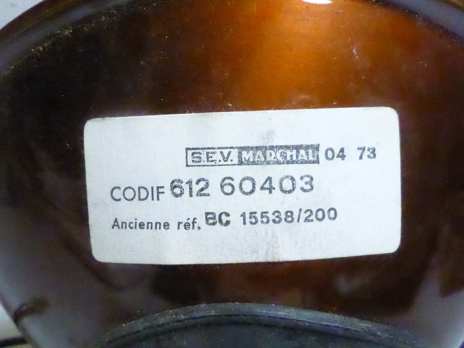 MARCHAL Optique de Phare Iode 143mm Réf 612 60403 NOS Neuf Époque