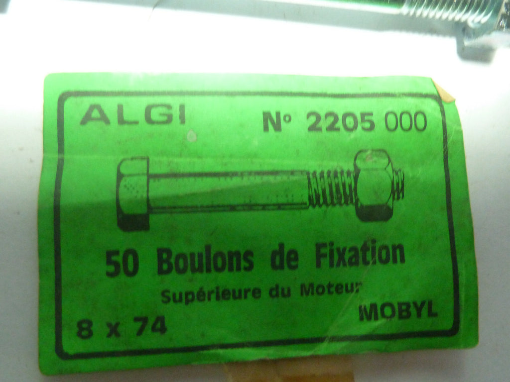 ✨ Boulon / Axe de Fixation Moteur Mobylette M8 x 74 mm Vintage NOS ALGI✨