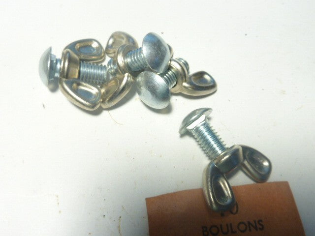 NOS 4 pcs Vis à Papillon Écrous à Oreilles velo vintage ancien stock vis 6x16 mm