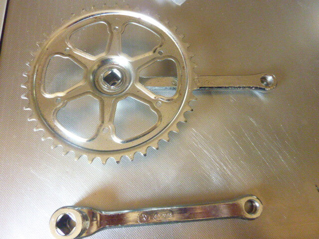 NOS original Pédalier 44 dents 170 chromé THUN  vintage old bicycle crankset