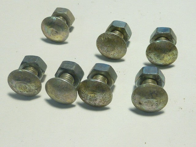 NOS 7 tète ronde bombé méplat  vis bolt screw acier  boulon vintage