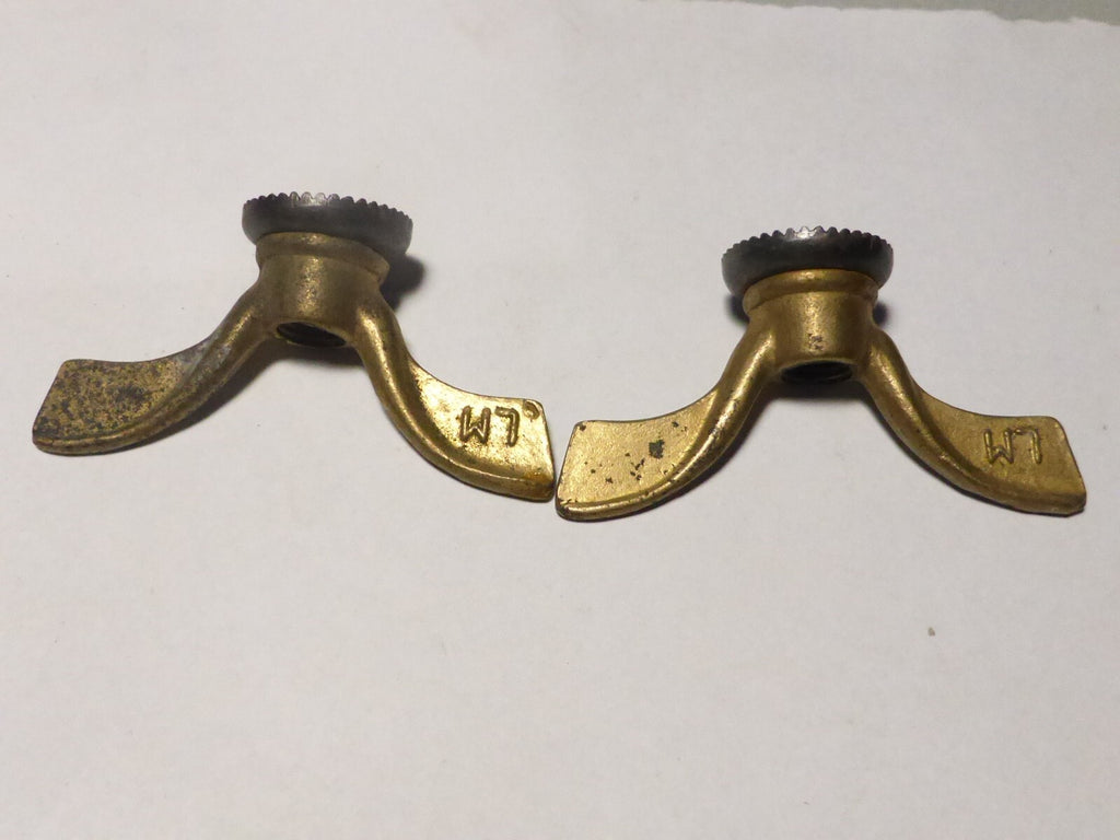 2 anciens Ecrous Papillon Velo Ancien Set Wing Nuts Brass 9 mm vintage LM