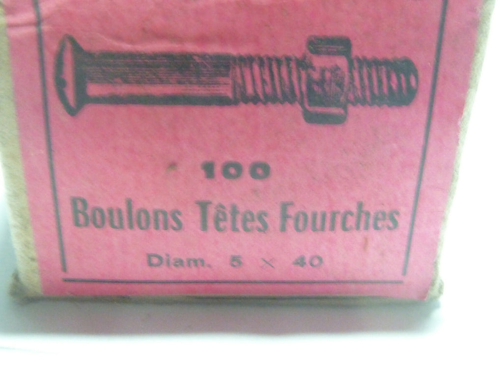 80 ALGI boulons avec ecrou 5x40 tete fendu ancien stock neuf