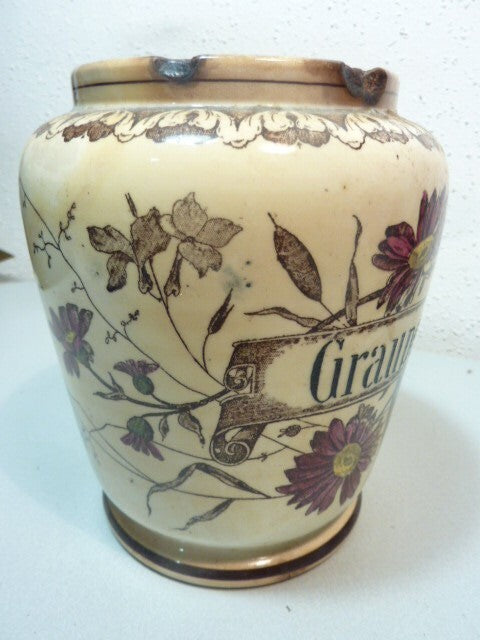 Vase pot a orge céramique faïence A. H. ANNABURG  graupen GERMANY -  1874 - 1923