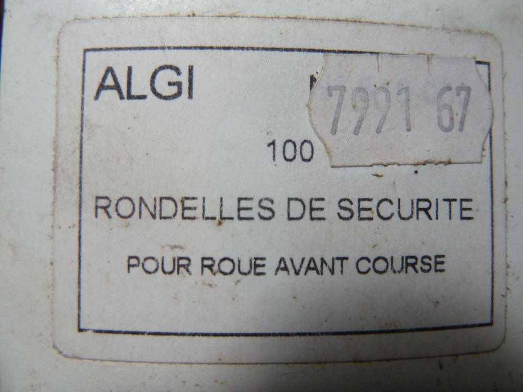 NOS lot 4 rondelles ALGI d'axe roue velo  avant sécurité  blocage anti rotation