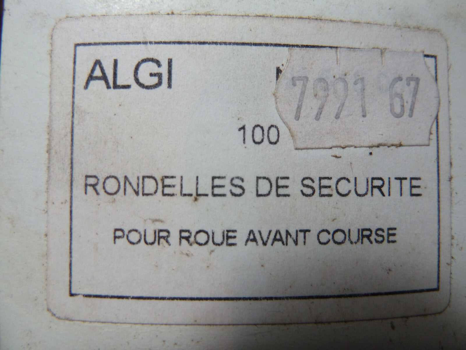NOS lot 4 rondelles ALGI d'axe roue velo  avant sécurité  blocage anti rotation