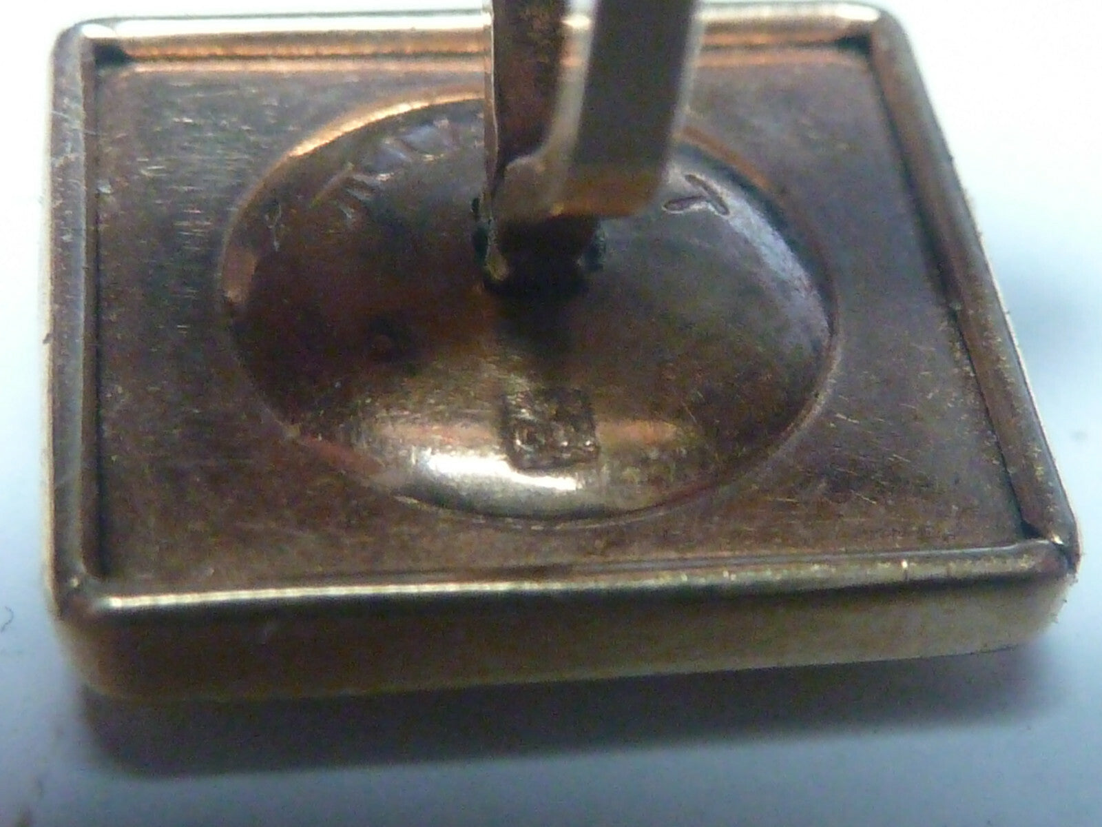 Paire Boutons Manchettes signés MURAT plaqué or vintage 1950