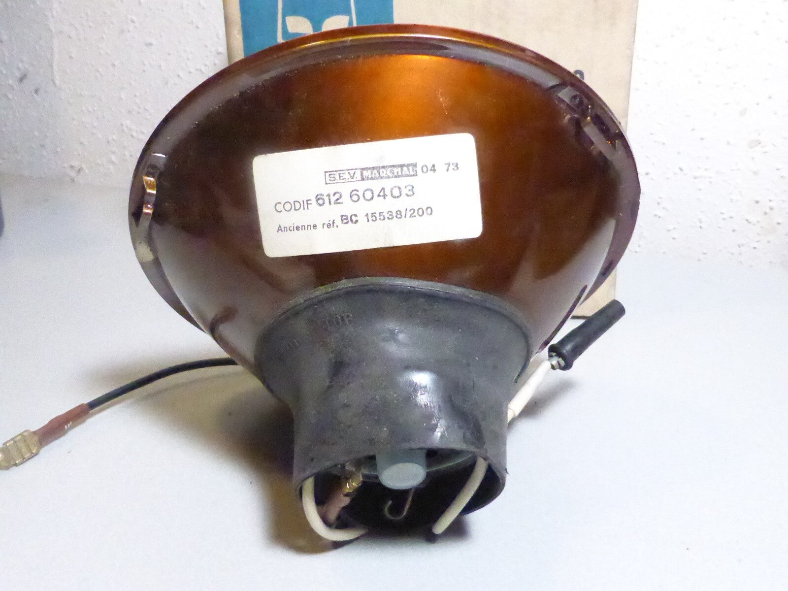 MARCHAL Optique de Phare Iode 143mm Réf 612 60403 NOS Neuf Époque
