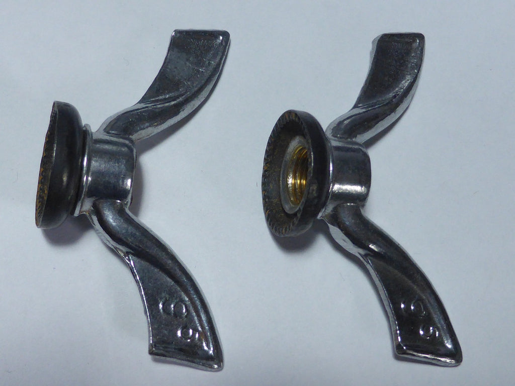 NOS 2 anciens Ecrous Papillon SOVA Velo Ancien Set Wing Nuts Brass 9.5 vintage