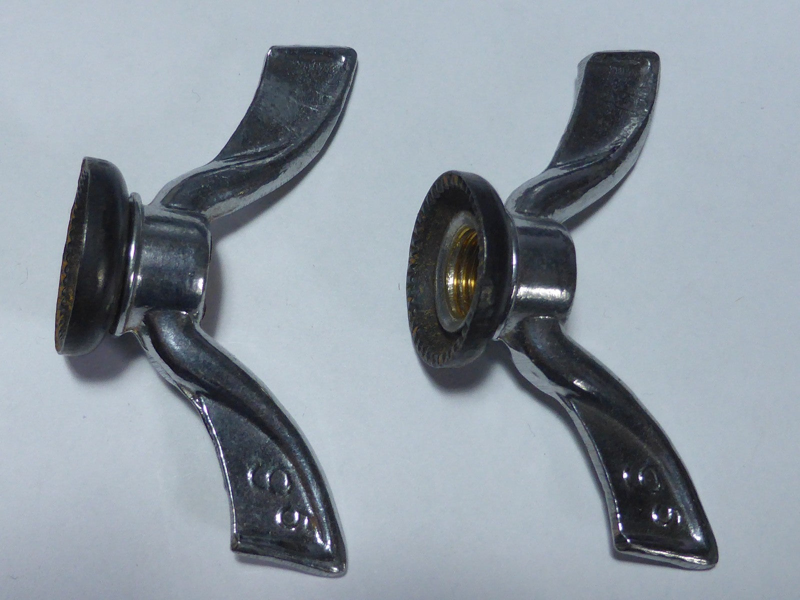 NOS 2 anciens Ecrous Papillon SOVA Velo Ancien Set Wing Nuts Brass 9.5 vintage