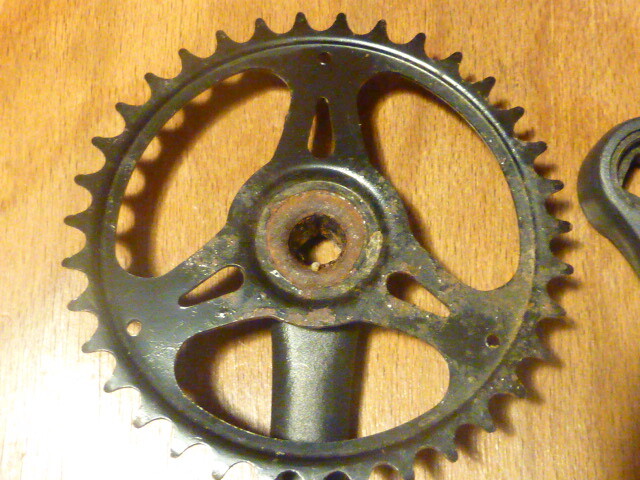 130 mm Pédalier 35 Dents Vintage noir  ofmega 35 teeth crankset BMX enfant