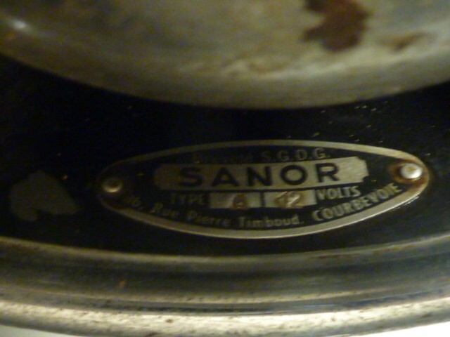Vintage Gros Klaxon Type A Ancien Collection avertisseur SANOR