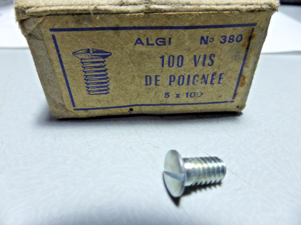 ✨ NOS Vintage ALGI – Vis Poignée SAKER – 5x1 – Mobylette Motobécane / Peugeot ✨