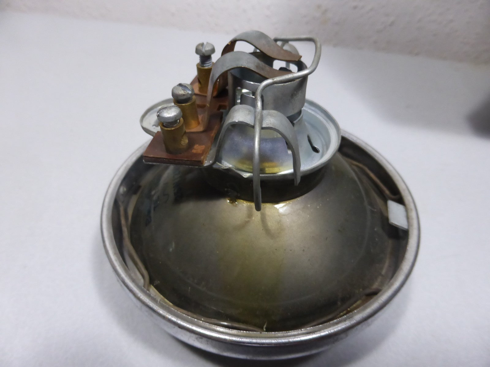 Ancien Phare Feu Arrière chromé HELLA 2-22865 Vintage Moto Mobylette Ø 107mm
