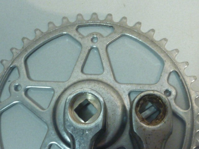 NOS neu Pédalier vintage 42 dents chromé centre carré  manivelle 170 mm