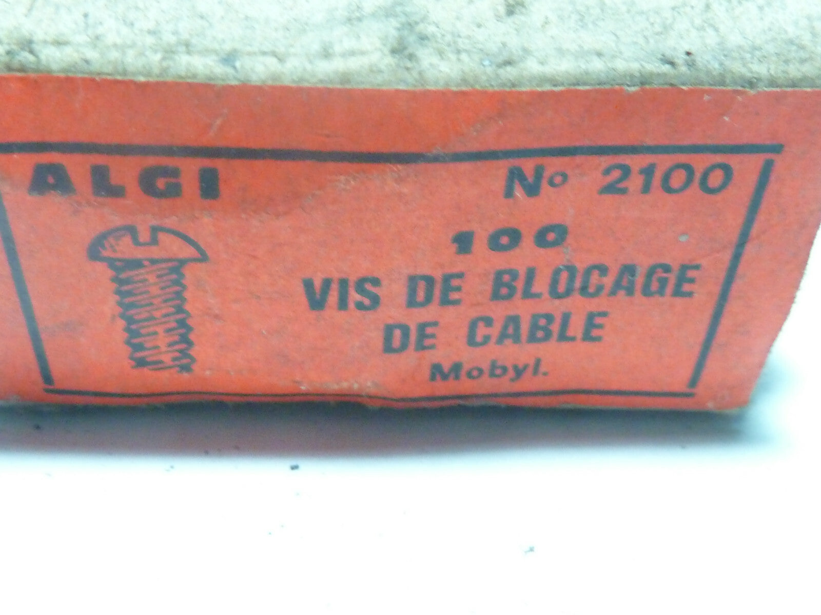 ✨ Ancien stock / NOS – Lot de 2 Vis de blocage de câble Algi  – Mobylette ✨