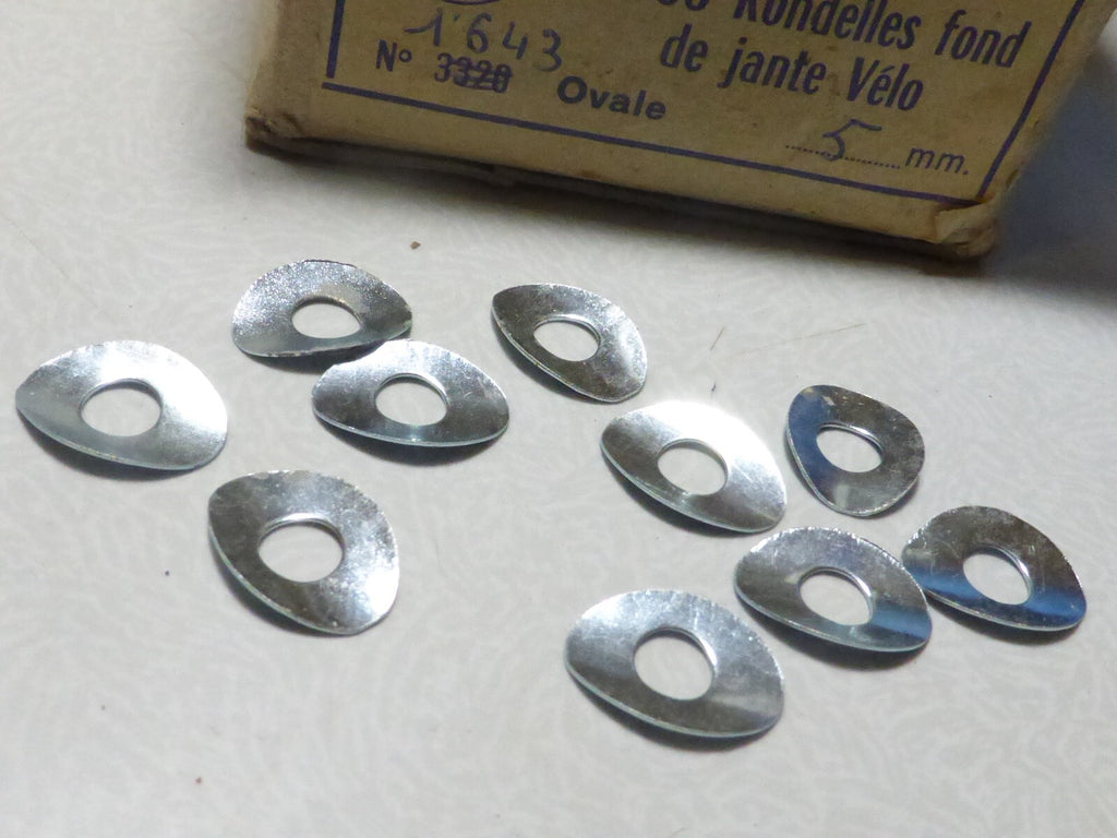 ✨ 10 Rondelles Ovales Fond de Jante Vélo Vintage – 12x9,3 mm ALGI FRANCE NOS ✨