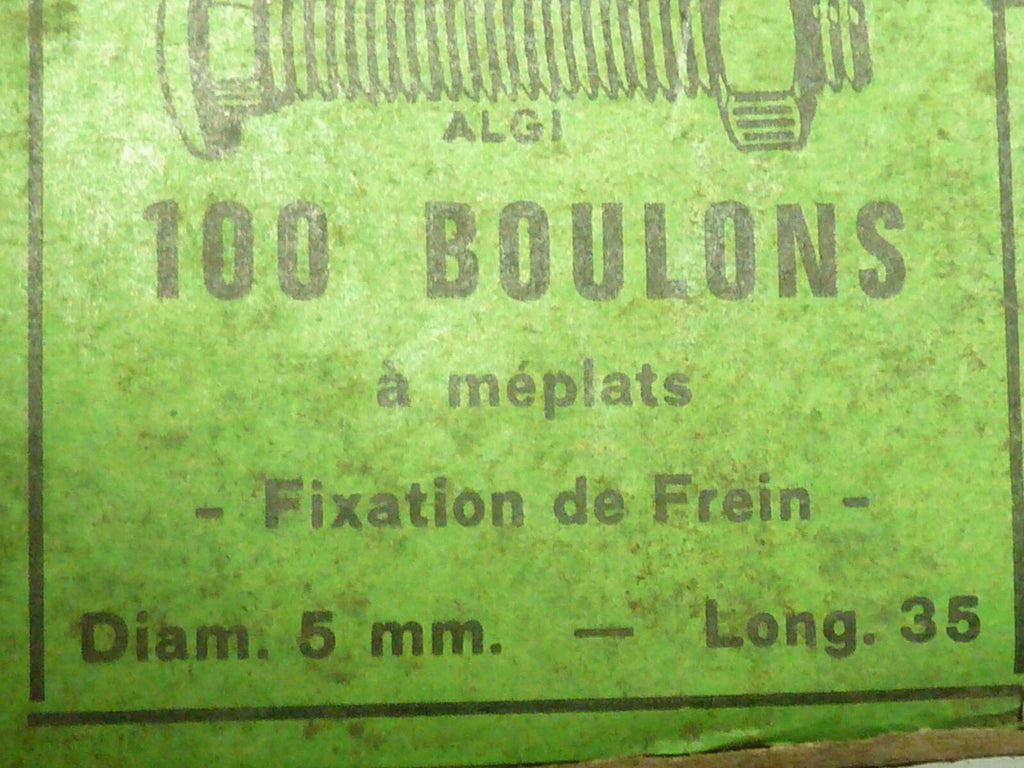 ✨ NOS 2 algi boulons vis a méplat collet fixation de freins velo cyclo 6x35 ✨