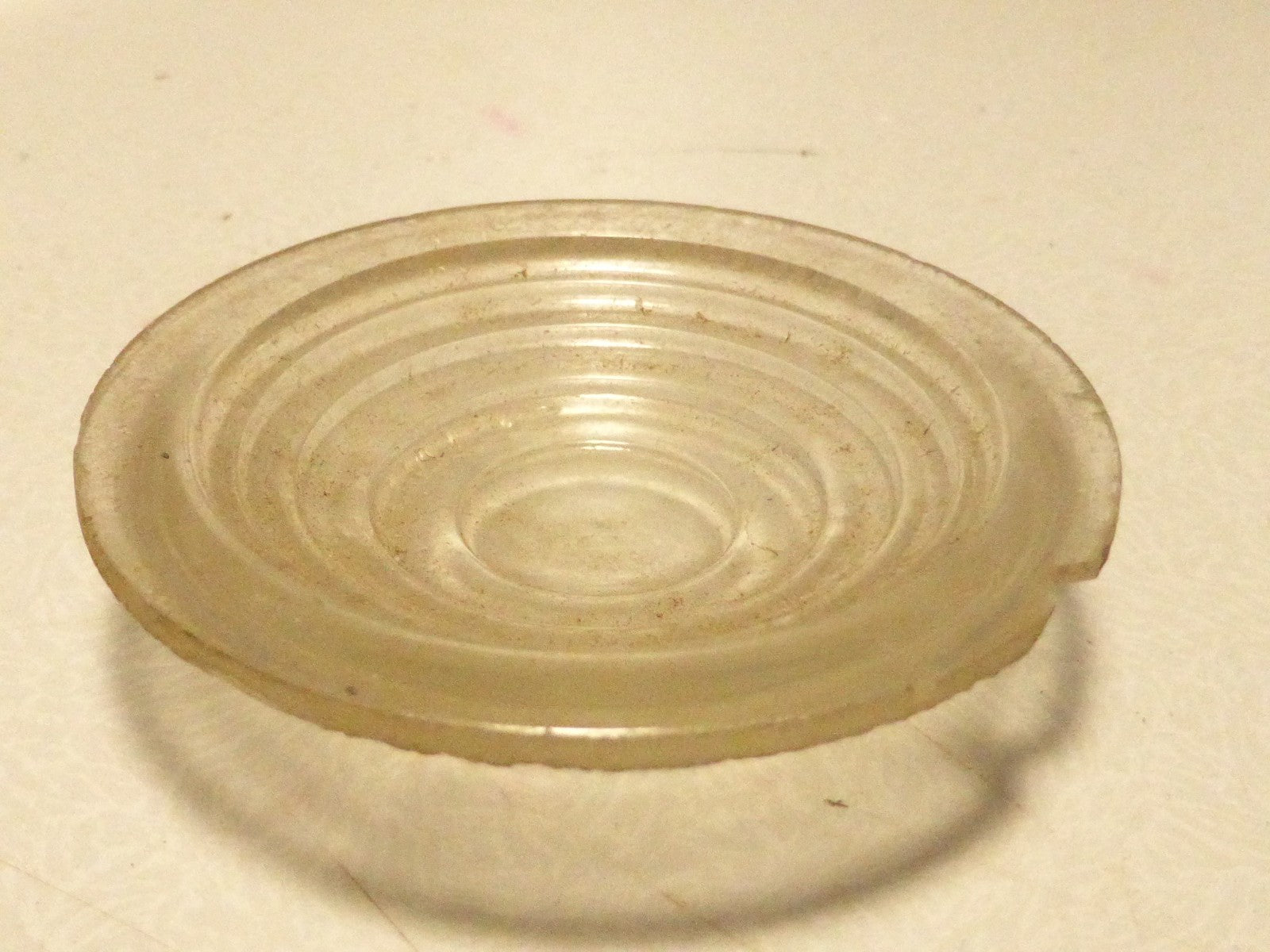 Ancien Cabochon en verre transparent SCINTEX 50 mm Ø velo moto auto tacot