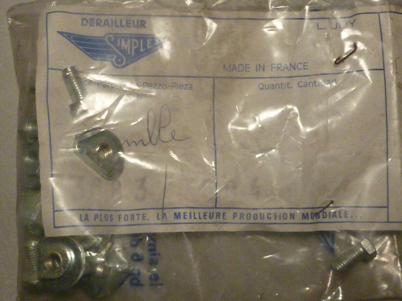 Neu SIMPLEX 3683/3684 Rear Dérailleur Patte Arrière NOS Vélo Vintage 1 Ensemble