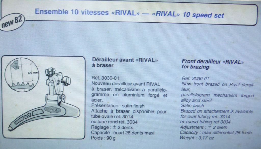 ⭐NOS Huret Rival (3030-01) Vintage Front Mech – 1980s – ancien stock  ⭐