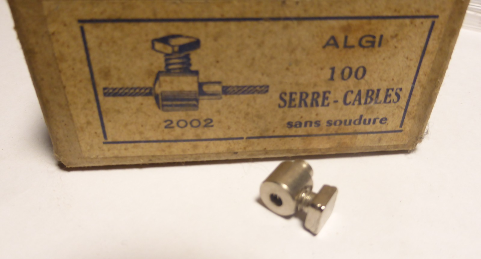 ✨ NOS Serre-câbles Algi 2002  Ancien stock 1960s  Rare Mobylette / Motobécane✨