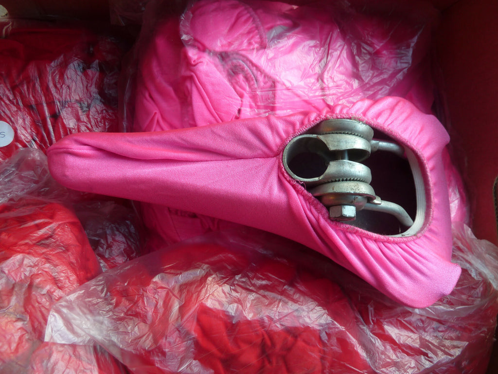 ✨ NOS Couvre-selle en polyester housse protege selle velo vintage rose✨