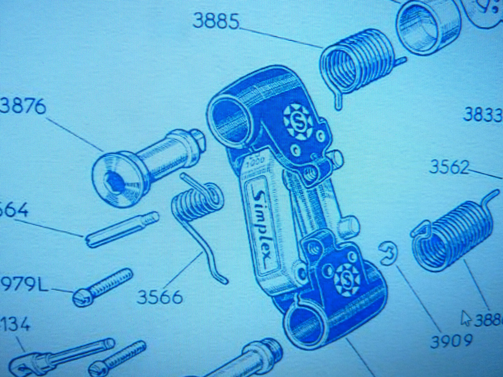 NOS  1 SIMPLEX SLJ LJ REAR DERAILLEUR SPRING - 1 Ressort de Der. Ar. 3566