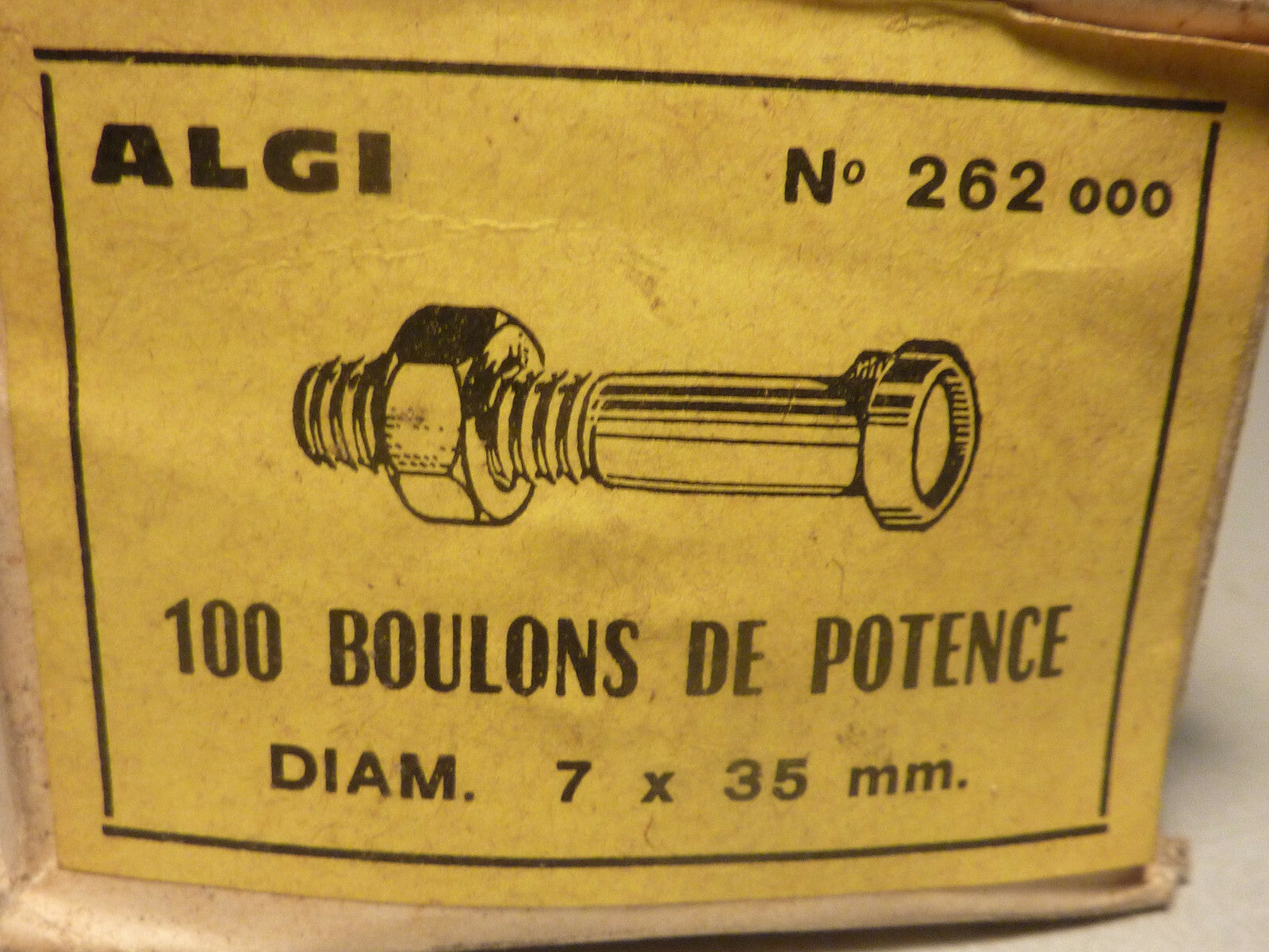 ✨NOS ALGI 1 ancienne  boulon Vis potence  M7 VIS ECROU ACIER  VELO VINTAGE 7x35✨
